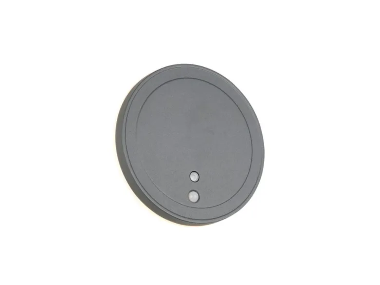 Akku Außenwandleuchte FORTALEZA mit Bewegungsmelder USB aufladbar Ø 14cm