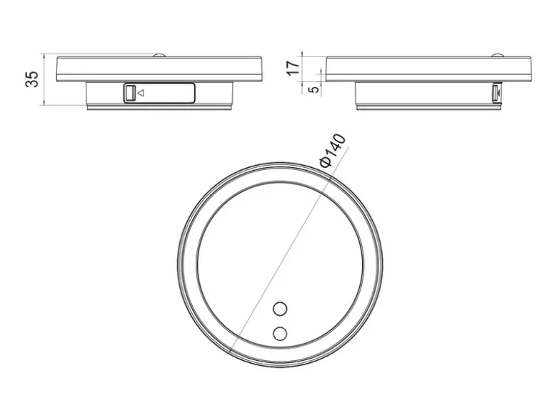 Akku Außenwandleuchte FORTALEZA mit Bewegungsmelder USB aufladbar Ø 14cm
