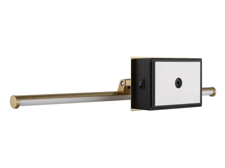Akku Bilderlampe Messing kabellos zum Kleben, Breite 40cm