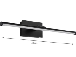 Akku Bilderlampe Schwarz kabellos zum Kleben, Breite 40cm