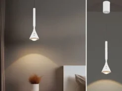 Akku Hängelampe LUCINDA dimmbar & Tageslicht, höhenverstellbar, Ø 10cm