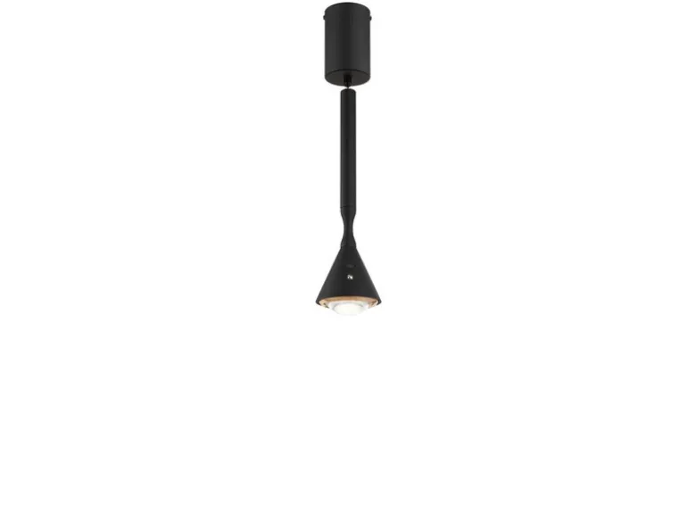 Akku Hängelampe Schwarz dimmbar & Tageslicht, höhenverstellbar, Ø 10cm