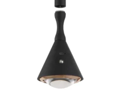 Akku Hängelampe Schwarz dimmbar & Tageslicht, höhenverstellbar, Ø 10cm