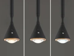 Akku Hängelampe Schwarz dimmbar & Tageslicht, höhenverstellbar, Ø 10cm