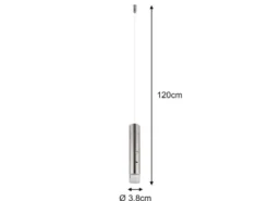 Akku Hängelampe Silber, dimmbar, abnehmbarer Leuchtenkopf Ø 3,8cm