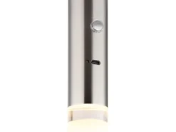 Akku Hängelampe Silber, dimmbar, abnehmbarer Leuchtenkopf Ø 3,8cm