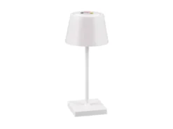Akku LED Outdoor Tischleuchte SANCHEZ Weiß mit RGBW, Höhe 30cm