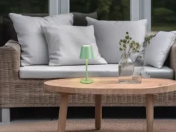 Akku LED Tischleuchte DIAZ kabellos für Innen & Außen, Grün - 21cm klein