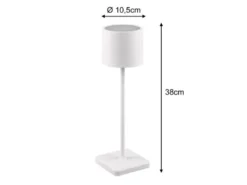 Akku LED Tischleuchte FERNANDEZ kabellos für Innen & Außen, Weiß - H: 38cm
