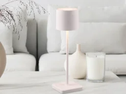 Akku LED Tischleuchte FERNANDEZ kabellos für Innen & Außen, Weiß - H: 38cm