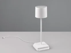 Akku LED Tischleuchte FERNANDEZ kabellos für Innen & Außen, Weiß - H: 38cm