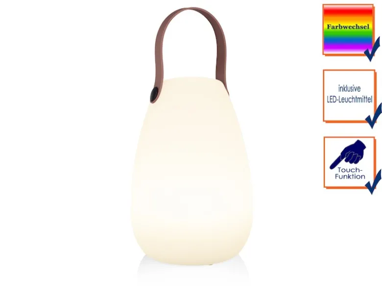 Akku LED Tischleuchte für außen & innen mit Farbwechsel, H: 21cm
