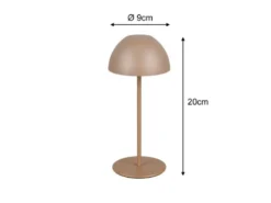 Akku LED Tischleuchte ORTIZ kabellos für Innen & Außen, Coffee - 20cm klein
