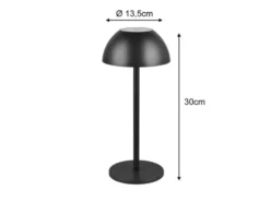 Akku LED Tischleuchte RICARDO kabellos für Innen & Außen, Schwarz - 30cm klein