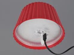 Akku LED Tischleuchte SUAREZ kabellos für Innen & Außen, Rot - Höhe 39cm