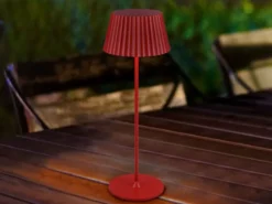 Akku LED Tischleuchte SUAREZ kabellos für Innen & Außen, Rot - Höhe 39cm