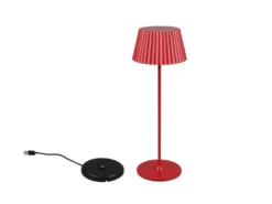 Akku LED Tischleuchte SUAREZ kabellos für Innen & Außen, Rot - Höhe 39cm
