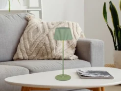 Akku LED Tischleuchte SUAREZ kabellos für Innen & Außen, Grün - Höhe 39cm