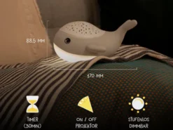 Akku Nachtlicht WILLY WHALE per USB aufladbar, dimmbar, Sternenhimmel, Höhe 14cm
