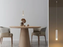 Akku Pendelleuchte PELO Beige, dimmbar, abnehmbarer Leuchtenkopf Ø 3,8cm