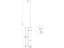 Akku Pendelleuchte PELO Grün, dimmbar, abnehmbarer Leuchtenkopf Ø 3,8cm