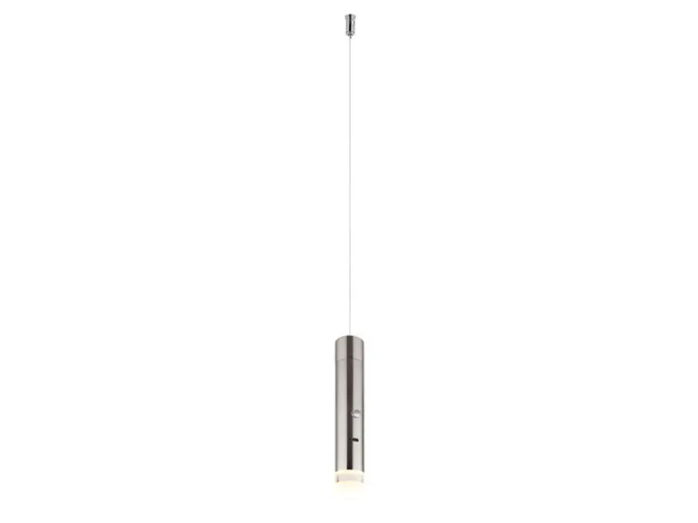 Akku Pendelleuchte PELO Silber, dimmbar, abnehmbarer Leuchtenkopf Ø 3,8cm
