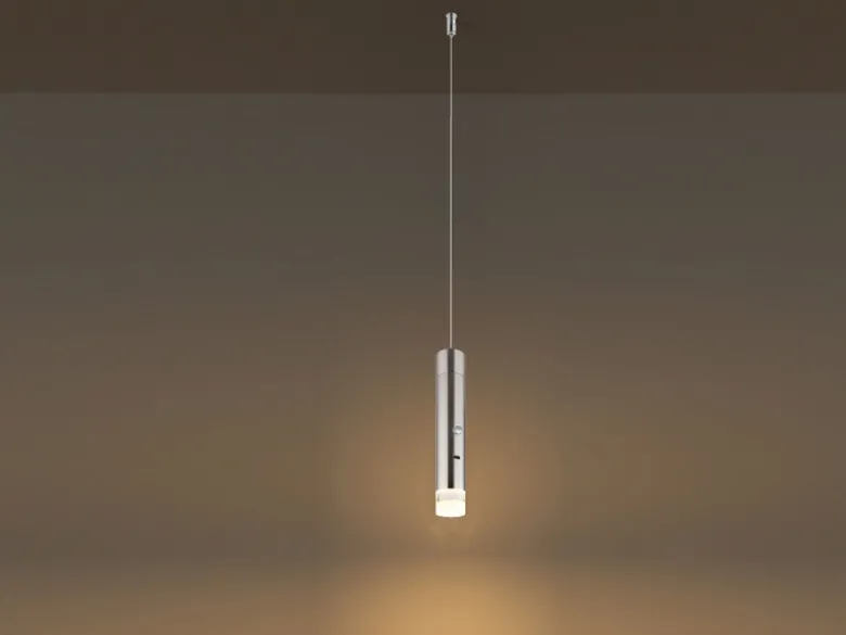 Akku Pendelleuchte PELO Silber, dimmbar, abnehmbarer Leuchtenkopf Ø 3,8cm
