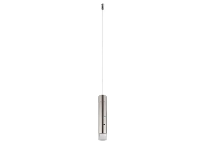Akku Pendelleuchte PELO Silber, dimmbar, abnehmbarer Leuchtenkopf Ø 3,8cm