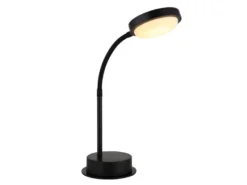 Akku Schreibtischlampe PEGASI dimmbar, Schwarz mit Flexrohr, Höhe 38cm
