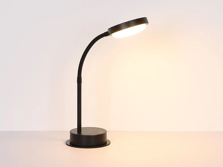 Akku Schreibtischlampe PEGASI dimmbar, Schwarz mit Flexrohr, Höhe 38cm