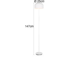 Akku Stehlampe JEFF dimmbar, per USB aufladbar, Weiß Höhe 147cm