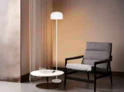 Akku Stehlampe JEFF dimmbar, per USB aufladbar, Weiß Höhe 147cm