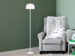 Akku Stehlampe JEFF dimmbar, per USB aufladbar, Weiß Höhe 147cm