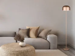 Akku Stehlampe JEFF dimmbar, per USB aufladbar, Coffee Höhe 147cm