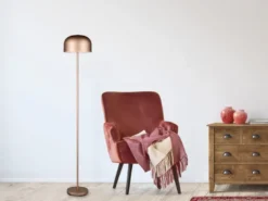 Akku Stehlampe JEFF dimmbar, per USB aufladbar, Coffee Höhe 147cm