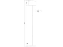 Akku Stehlampe JEFF dimmbar, per USB aufladbar, Coffee Höhe 147cm