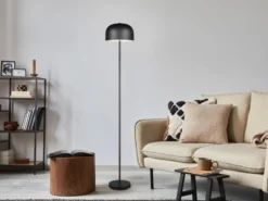 Akku Stehlampe JEFF dimmbar, per USB aufladbar, Schwarz Höhe 147cm