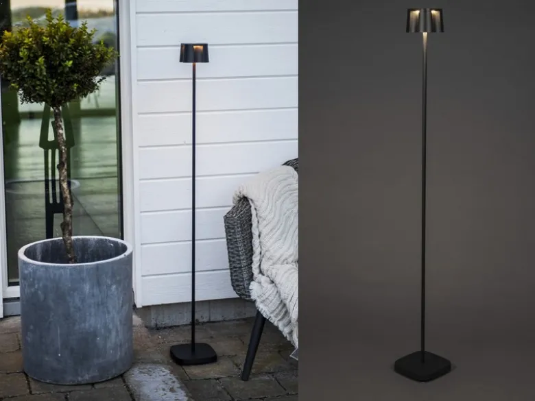 Akku Stehlampe NICE für Outdoor dimmbar, kabellos in Schwarz, klein 120cm