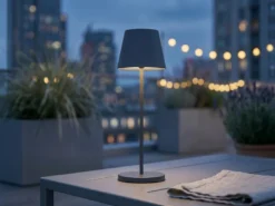 Akku Tischlampe COSENZA 2.0 Schwarz ohne Kabel mit Ladestation, Höhe 34cm
