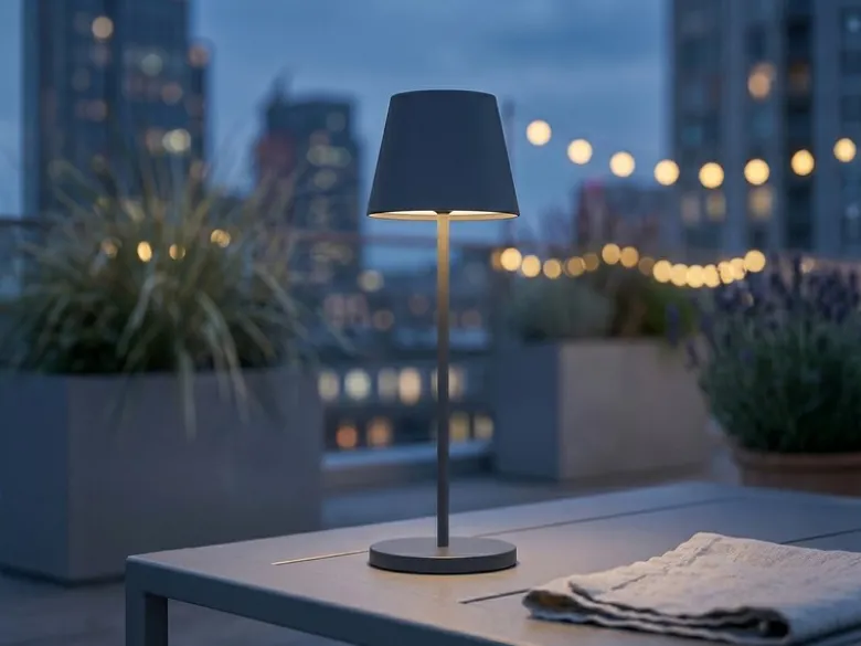 Akku Tischlampe COSENZA 2.0 Schwarz ohne Kabel mit Ladestation, Höhe 34cm