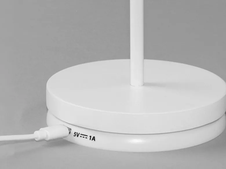 Akku Tischlampe COSENZA 2.0 Weiß ohne Kabel mit Ladestation, Höhe 34cm