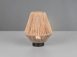 Akku Tischlampe LIRA per USB aufladbar, Lampenschirm aus Papiergarn, Höhe 22cm