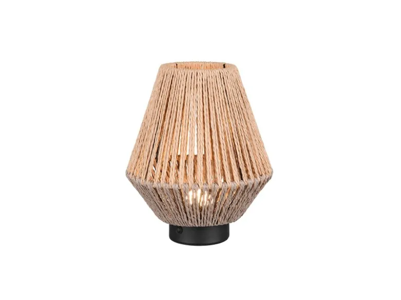Akku Tischlampe LIRA per USB aufladbar, Lampenschirm aus Papiergarn, Höhe 22cm