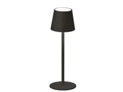 Akku Tischlampe TROPEA Schwarz mit USB Kabel & Sensor Dimmer, Höhe 38cm