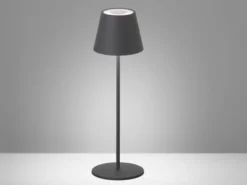 Akku Tischlampe TROPEA Schwarz mit USB Kabel & Sensor Dimmer, Höhe 38cm