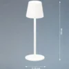 Akku Tischlampe TROPEA Weiß mit USB Kabel & Sensor Dimmer, Höhe 38cm