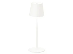 Akku Tischlampe TROPEA Weiß mit USB Kabel & Sensor Dimmer, Höhe 38cm