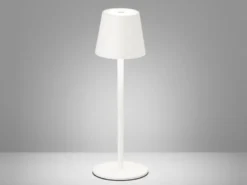 Akku Tischlampe TROPEA Weiß mit USB Kabel & Sensor Dimmer, Höhe 38cm