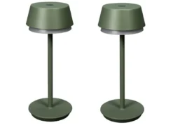 Akku Tischleuchte 2er Set für Outdoor dimmbar, kabellos in Mintgrün, 30cm