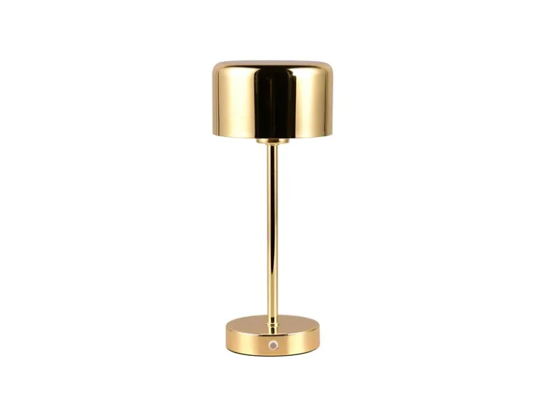 Akku Tischleuchte JEFF per USB aufladbar, Sensordimmer, Messing poliert, H: 30cm